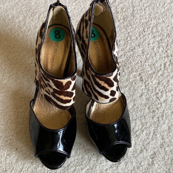 👠 BCBGeneration Harmony Leopard Print Platform Heels Size 8 NWOT - Picture 9 of 11